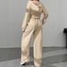 Women's Autumn/Winter Two-Piece Set Zipper Cardigan Hooded Sweatshirt & Wide Leg Pants European American Style Casual Comfortable_ecoleips.com
