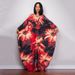 Handwoven Black & Red Floral Beach Cover Up – Lightweight Sun Protection Long Robe, Bikini Wrap, Swimwear Dress_ecoleips.com