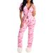 New Women's Printed Casual Home Comfortable Trousers Set Short Sleeved Front Open Design_ecoleips.com