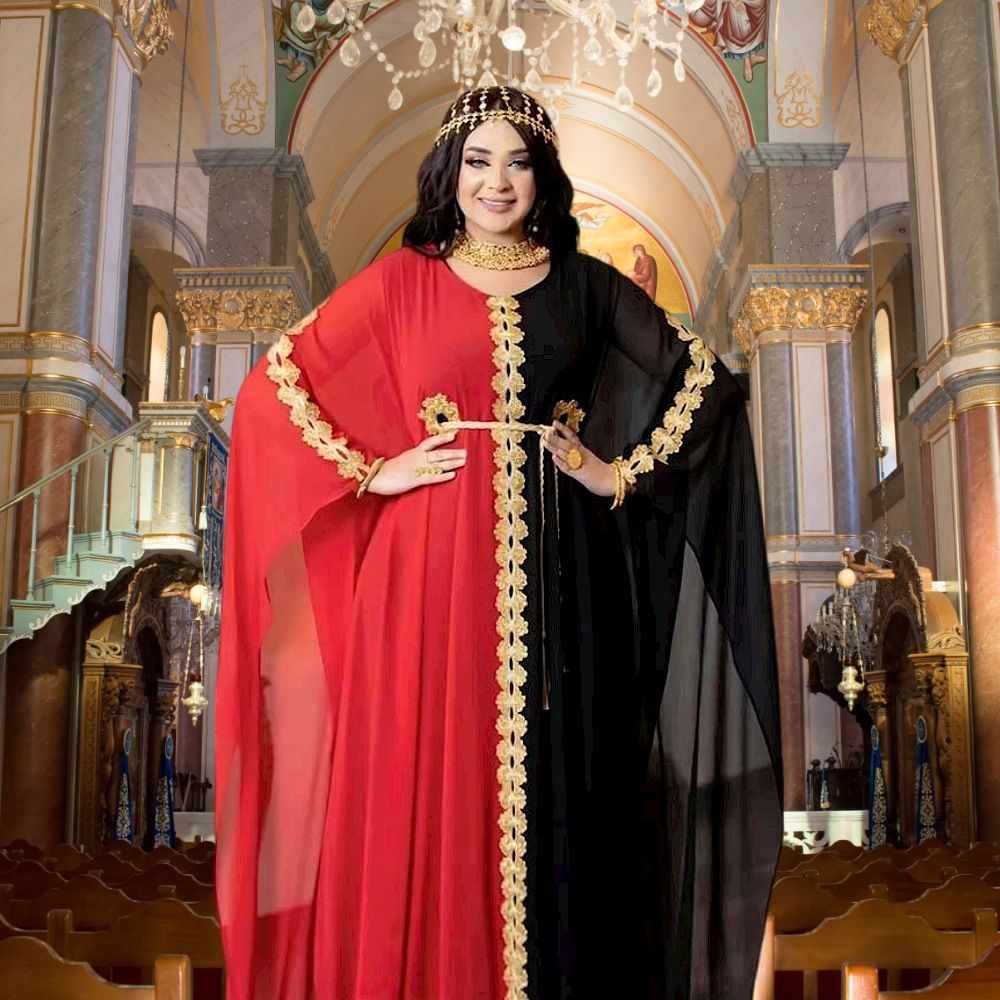 Women's Clothing Large Size Loose Mesh Retro Banquet Dress Shawl Color Matching Lace Two Piece Set_ecoleips.com