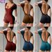 Women's Deep V Backless Seamless Yoga Bodysuit Fitness Wear Tight Outdoor Sportswear_ecoleips.com