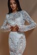 K New Slim Fit Hollow Lace Top+skirt Two-piece Set_ecoleips.com