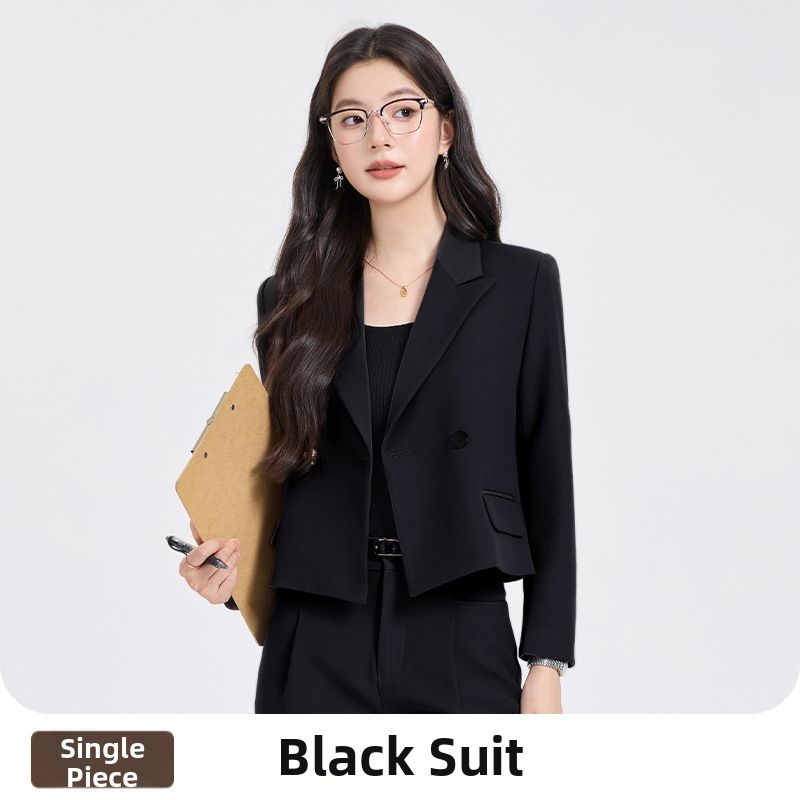 Women's Casual Suit Set Petite Short Style 2025 New Office Work And Commuting Suitable Outerwear_ecoleips.com