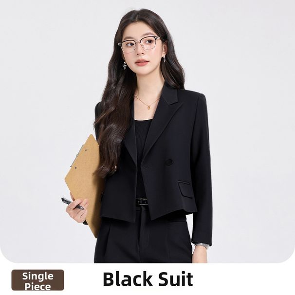Women's Casual Suit Set Petite Short Style 2025 New Office Work And Commuting Suitable Outerwear_ecoleips.com