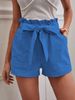 2025s New 2025 Summer Women's Loose Linen Casual Shorts With Pockets Solid Color Plus Size High Waist Wide Leg Pants_ecoleips.com