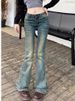 K Spicy American Style Vintage Denim Micro Flared Pants For Women, New Low Rise Slim Fit And Stretchy Flared Pants_ecoleips.com