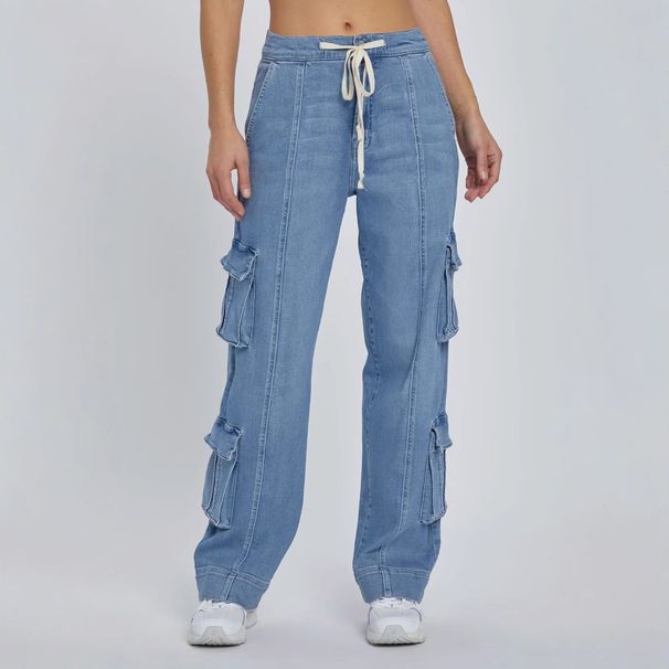 Women Jeans Cargo Pants High Waist Vintage Multiple Pockets Drawstring Lace Up Washed Distressed Denim Trousers 2025 Streetwear_ecoleips.com