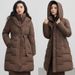 Women's Winter Padded Parka Coat With Hood, Long Quilted Jacket For Cold Weather, Warm Polyester Filling, Plus Size Available_ecoleips.com