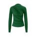 AE052 European And American Early Spring Fashion New Asymmetrical Design Long-sleeve Slim-fit Comfortable Versatile Top_ecoleips.com