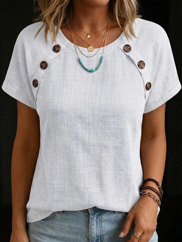 2026 New Model For Independent Platforms, Wish, Amazon, Foreign Trade Style, Elegant And Simple, Round-neck Shirt Collar_ecoleips.com