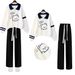 Teen Girls' Polo Neck Sweatshirt Set – Long Sleeve Cotton Top + Jogger Pants (XS-XL) | Cute Cartoon Print & Streetwear Style_ecoleips.com