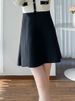 K New Women's Dress With Temperament Splicing Knitted Dress Color Collision A-line Skirt_ecoleips.com