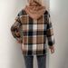 Women's Retro Plaid Hooded Sweatshirt – British Velvet Fake Two-Piece Long Sleeve Top (Coffee Brown/Dark Gray/Apricot, Sizes S-XL)_ecoleips.com