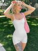 Hugcitar Ruffles Slip V Neck Sleeveless Backless Colorblock Playsuit 2022 Summer Women Bodycon Rave Gym Romper Y2K Overalls_ecoleips.com