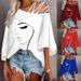 Women's Clothing Women's Sexy T-Shirt Summer Fashion Loose Printed Top Style Long Sleeve For Formal & Casual For Women_ecoleips.com