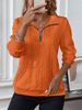Women's Clothing Casual Lapel Zipper Long Sleeve Sweatshirt Autumn/Winter Pockets Included Polyester Solid_ecoleips.com