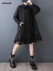 Oversized Vintage Patchwork Lace Dresses For Women New Long Sleeve Loose Casual Shirt Dress Elegant Clothes Spring Autumn 2026_ecoleips.com