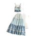 Women's Clothing Sweet Holiday Style Lace Splicing Cake Camisole Suit High Waist Skirt Design Long Skirt_ecoleips.com