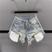 Women's High-Waisted Slimming Fringe Ripped Denim Shorts Summer 2026 A-Line Wide Leg Hot Pants Leg Lengthening Hot Girl Style_ecoleips.com