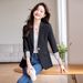 Black Casual Women's Short Coat For Spring And Autumn, Korean Style, Versatile, High-end, Petite, Stylish, Model 8889_ecoleips.com