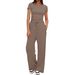 Women's Spring Autumn Wide Leg Pants Suit Short Sleeved Casual Commuting Sportswear Two Piece Set Home Wear_ecoleips.com
