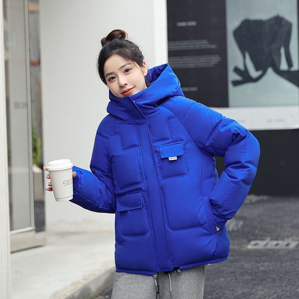 New Autumn Winte Fashion Candy Colo Jacket Fo Women Koean Style Shot Loose Hooded Student Cotton Coat Wam_ecoleips.com