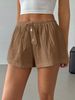 Fashion Basic Niche Striped Elastic Lace Casual Shorts Summer New All Match Home Pants Women's Loose And Slim_ecoleips.com