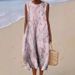 2026 Spring/Summer Sleeveless Pocket Print Elegant Long Dress, Slim Fit Fresh Casual Dress_ecoleips.com