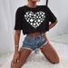 . Independent Site Cropped Women's T-shirt, Short Foreign Trade Trendy Brand Half-sleeve T-shirt With Printed Logo_ecoleips.com
