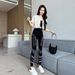 Slimming Striped Leggings For Women - High Waist Yoga Pants With Tummy Control, Casual Athletic Joggers (Thin & Fleece Lined Options)_ecoleips.com