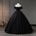 Elegant Off-Shoulder Black Evening Dress With V-Neck – Slim A-Line Gown For Performances, Galas & Special Occasions (XS-XXXL)_ecoleips.com