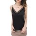 Aria Basics Aria Basics Jiaerqi Women's Summer Lace V-neck Camisole With Eyelash Lace, Loose Chiffon Undershirt For Layering_ecoleips.com