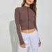 Women's Clothing Lightweight Yoga Jacket With UPF Sun Protection Stand Collar & Full-Zip For Women - Breathable Long Sleeve Workout Cover-Up (Black)_ecoleips.com