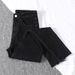 Women's Black High-waisted Slim-fit Fleece-lined Jeans, 2025 New Winter Thin Fleece Skinny Pencil Pants_ecoleips.com