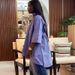 Women’s Oversized Blue Striped Long-Sleeve Shirt Summer Trendy Loose Fit Blouse, Slimming & Stylish_ecoleips.com
