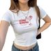 2025 Hot Sale Cross-Border European And American Cocktail Glass Print Summer Slim Fit Solid Color Crop Top Wholesale_ecoleips.com