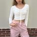 Voya Women's Autumn Fashion New Style Long Sleeved Unique And Chic Hollow Short Style Lace Up Breathable Solid Color Top_ecoleips.com