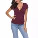 's Selection Of Popular European American Solid Color Wrap-around Pullover Deep V-neck Short-sleeve Slim-fit_ecoleips.com