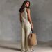 Women's Simple Linen Blend Jumpsuit Sleeveless Zipper Stand up Collar European American Style 2026 Cross Border Fashion_ecoleips.com