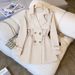 Women's Clothing Suit Collar Trench Coat Waist Hugging Versatile Slimming Petite Khaki Trench_ecoleips.com