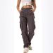 Women's Clothing Casual PantsRise Cotton Work Overalls Loose Tactical Combat Pants_ecoleips.com