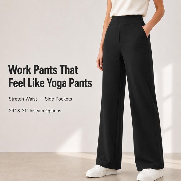 Women's Casual Loose Knit Yoga Pants High Waist Straight Leg with Pockets Fitness Exercise Sports Bottoms_ecoleips.com