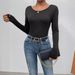 Women's Clothing Women's Fashion Backless Lace Butterfly Top Sexy Base Layer Spring Autumn Style For Formal & Casual For Women_ecoleips.com