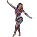 Women's Sexy Sheer Mesh Jumpsuit With Colorful Floral Print Long Sleeve Romper Versatile Long Sleeve Design_ecoleips.com