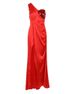 Women's Clothing Spring and Autumn Dress Spring and Summer Over the Knee Elegant Red Turtleneck V neck Adult Official Picture Evening Dress_ecoleips.com