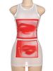 Weird Puss Lip Print Women Long Tops Sexy Y2K Hipster Thin O-neck Sleeveless Wild Basic Stunning Street Club Midnight Party Vest_ecoleips.com