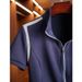 Summer Women's Style Two Piece Set Navy Blue Sports Cardigan And Elastic Waist Casual Pants Short Sleeve_ecoleips.com