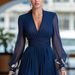 Women's Long Floral Print Dress – Stretchy Polyester Maxi Dress With Sheer Mesh Panels (S-Xxl) – French-Inspired Casual Elegance_ecoleips.com