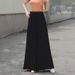 Suitable For All Seasons Women's Wide-Leg Summer 2025 New Style Draped Casual Flared Slimming High-Waist Fashionable Long Pants Skirt_ecoleips.com