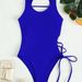 Aria Basics European And American One-piece Sexy Bikini Swimsuit For Women, Fashionable Solid Color With Side Ties, Slimming_ecoleips.com
